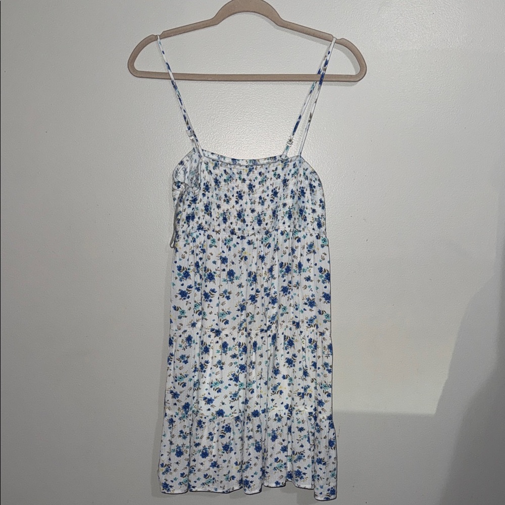 No Boundaries White and Blue Floral Dress